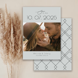 Modernes Topographie Dusty Blue Wedding Foto Save The Date