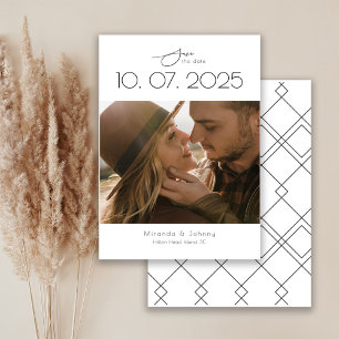 Modernes Topographisches Hochzeitssemble-Foto Save The Date