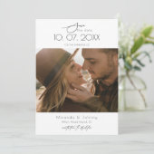 Modernes Topographisches Hochzeitssemble-Foto Save The Date (Stehend Vorderseite)