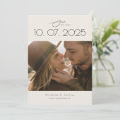 Modernes Topographisches Hochzeitssemble-Foto Save The Date (Stehend Vorderseite)