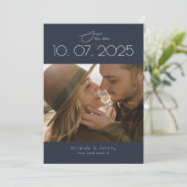 Modernes Topographisches Hochzeitssemble Save The Date (Stehend Vorderseite)