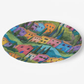 Modernes toskanisches Muster Pappteller (Schrägansicht)