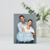 Modernes, transparentes Label | Save the Date Post Ankündigungspostkarte (Stehend Vorderseite)