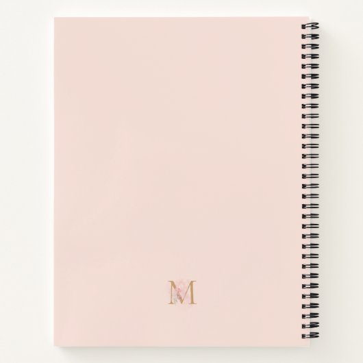 Modernes, transparentes Rosa Mit Monogramm Notizblock (Rückseite)