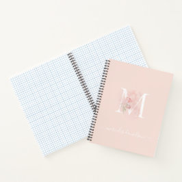 Modernes, transparentes Rosa Mit Monogramm Notizblock