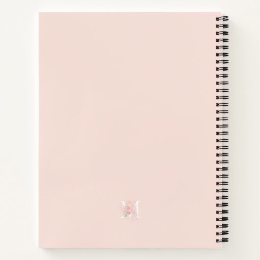 Modernes, transparentes Rosa Mit Monogramm Notizblock (Rückseite)