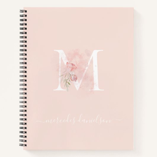Modernes, transparentes Rosa Mit Monogramm Notizblock (Vorderseite)