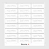 modernes, transparentes Rücksendelabel Aufkleber (Blatt)