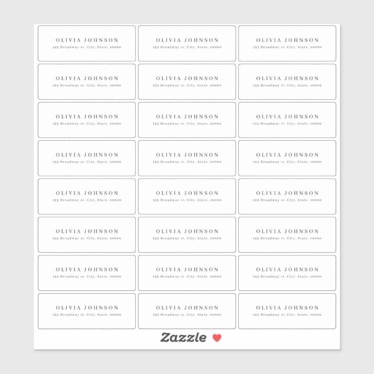 modernes, transparentes Rücksendelabel Aufkleber (Blatt)