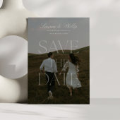 Modernes transparentes typografisches Foto Save th Einladung