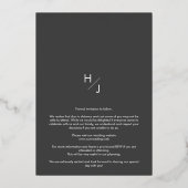 Modernes Transparentschreiben für Hochzeitsskripte Folieneinladung (Rückseite)