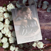 Modernes Transparentschreiben für Hochzeitsskripte Folieneinladung