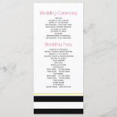 Modernes Trauungsprogramm für rosa Blume Programm (Rückseite)