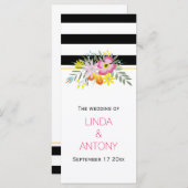 Modernes Trauungsprogramm für rosa Blume Programm (Vorne/Hinten)