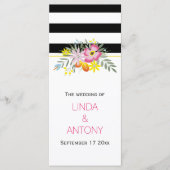 Modernes Trauungsprogramm für rosa Blume Programm (Vorderseite)