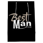 Modernes Trauzeuge mittelgroßes Geschenk Mittlere Geschenktüte (Rückseite)