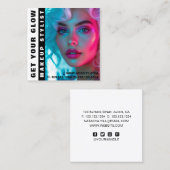 Modernes Trend Glow Makeup Quadratische Visitenkarte (Vorne/Hinten)