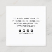 Modernes Trend Glow Makeup Quadratische Visitenkarte (Rückseite)