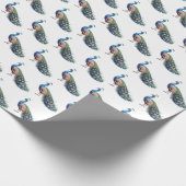 Modernes trendfarbenes Pfauenmuster Geschenkpapier (Ecke)