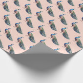Modernes trendfarbenes Pfauenmuster Geschenkpapier (Ecke)