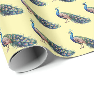 Modernes trendfarbenes Pfauenmuster Geschenkpapier