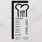 Modernes, trendige Speisekarte des Koch Menükarte (Vorne/Hinten)
