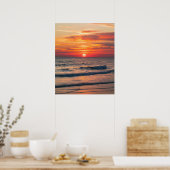 Modernes trendiger Sommer-Tropical Beach Sunset Poster (Küche)