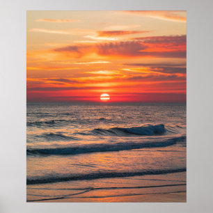 Modernes trendiger Sommer-Tropical Beach Sunset Poster