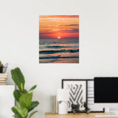 Modernes trendiger Sommer-Tropical Beach Sunset Poster (Heimbüro)