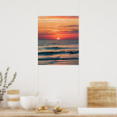 Modernes trendiger Sommer-Tropical Beach Sunset Poster (Küche)