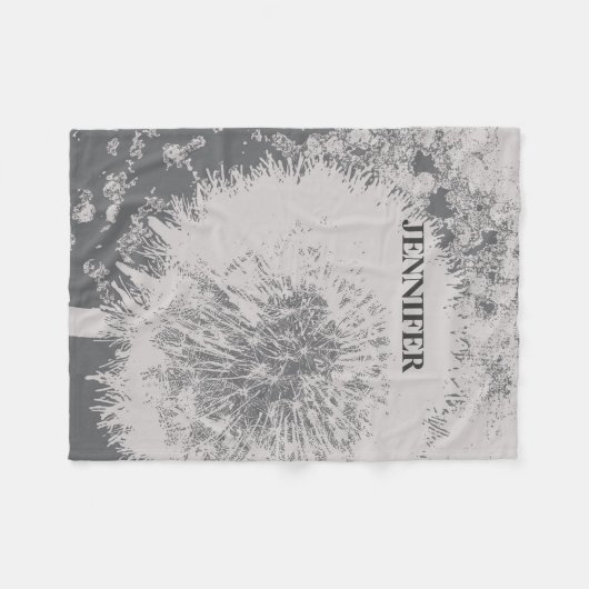 Modernes, trendiges, abstraktes Kronenmonogramm Fleecedecke (Vorderseite (Horizontal))