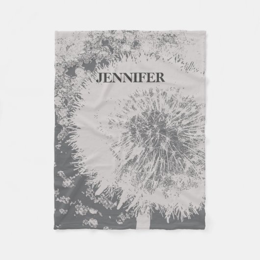 Modernes, trendiges, abstraktes Kronenmonogramm Fleecedecke (Vorderseite)