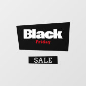 Modernes, trendiges Black Friday Red & Black Store Fensteraufkleber (Blatt)