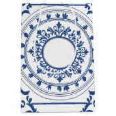Modernes trendiges Blue White Chinoiserie Blume Pa Mittlere Geschenktüte (Vorderseite)