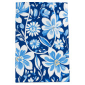 Modernes trendiges Blue White Chinoiserie Blume Pa Mittlere Geschenktüte (Vorderseite)