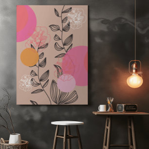 Modernes trendiges, blumengeschmücktes Zuhause-Wan Poster