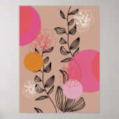 Modernes trendiges, blumengeschmücktes Zuhause-Wan Poster (Vorne)