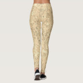 Modernes, trendiges Creme Beige Wildblume Muster Leggings (Rückseite)