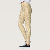 Modernes, trendiges Creme Beige Wildblume Muster Leggings (Links)