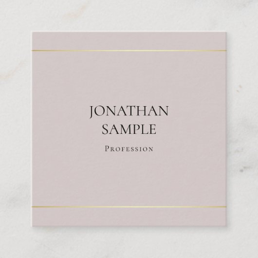 Modernes, trendiges Design Eleganter Schlichter Lu Quadratische Visitenkarte (Vorderseite)
