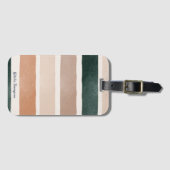 Modernes trendiges Design Erdfarbene Streifen Gepäckanhänger (Vorderseite (Horizontal))
