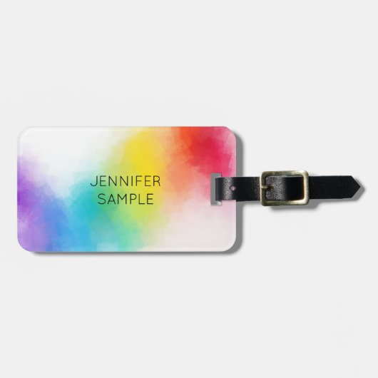 Modernes, trendiges, farbenfrohes Design Elegante  Gepäckanhänger (Vorderseite horizontal)