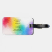 Modernes, trendiges, farbenfrohes Design Elegante  Gepäckanhänger (Rückseite horizontal)