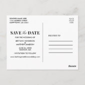 Modernes trendiges Foto Forest Green Save the Date Postkarte (Rückseite)