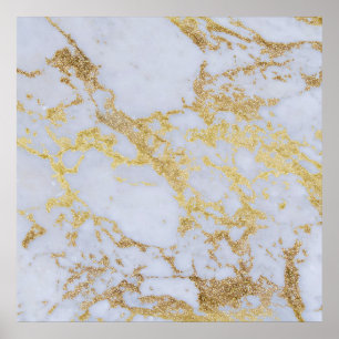 Modernes trendiges Gold Glitzer Marble Foto Poster