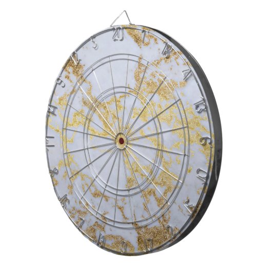 Modernes, trendiges Gold-Glitzer-Marmor Dartscheibe (Vorderseite rechts)