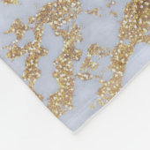 Modernes, trendiges Gold-Glitzer-Marmor Fleecedecke (Ecke)