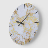 Modernes, trendiges Gold-Glitzer-Marmor Große Wanduhr (Winkel)