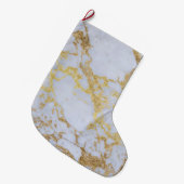 Modernes, trendiges Gold-Glitzer-Marmor Großer Weihnachtsstrumpf (Vorderansicht (hängend))