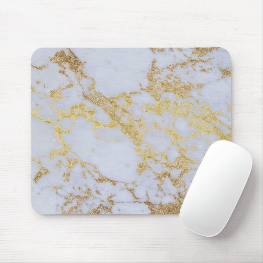 Modernes, trendiges Gold-Glitzer-Marmor Mousepad (Mit Mouse)